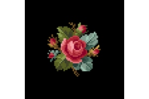 Дизайн (схема для вишивання) "Bouquet of corall roses (Букет коралових троянд)" EP037